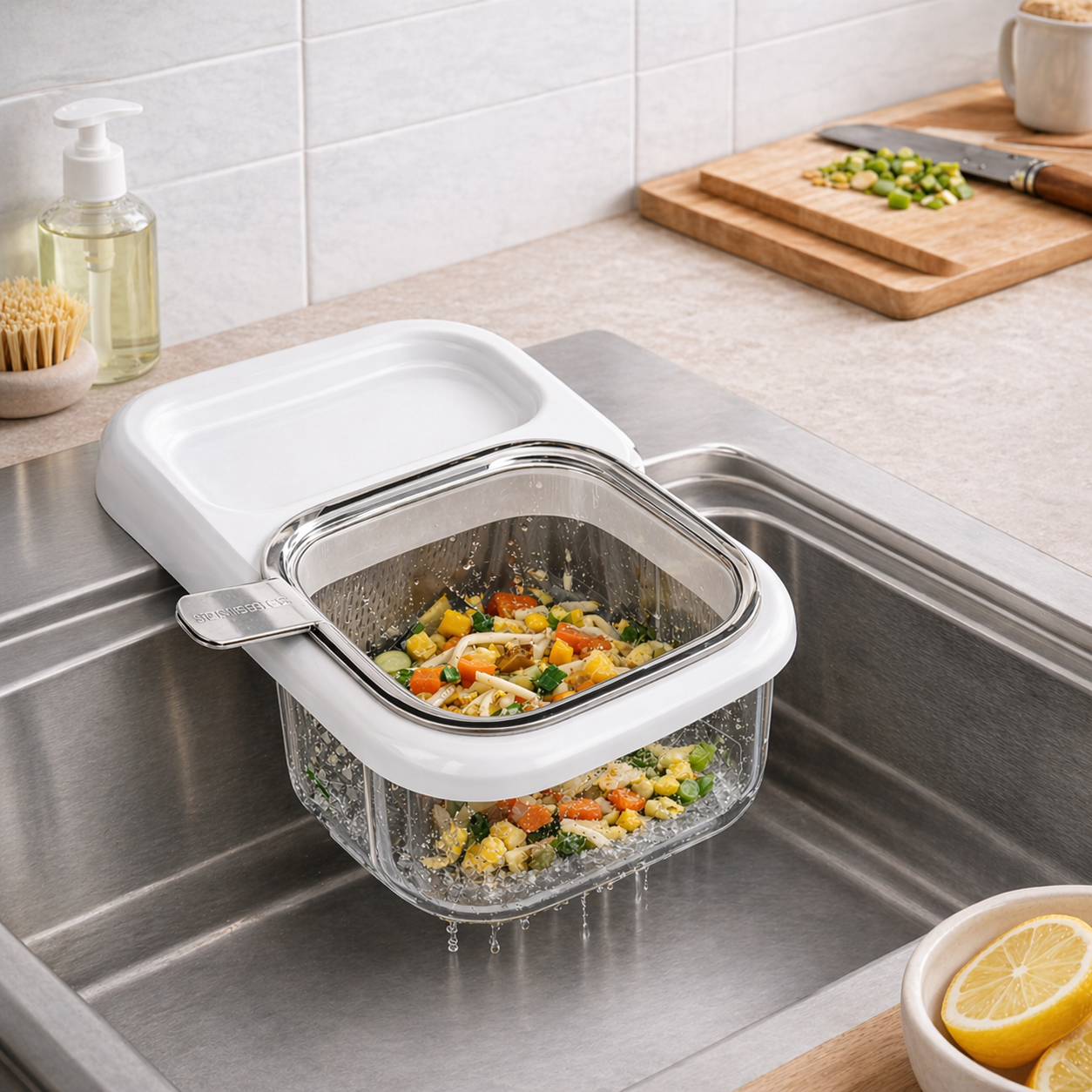 Sink Strainer Basket – Clean, Drain & Organize in One